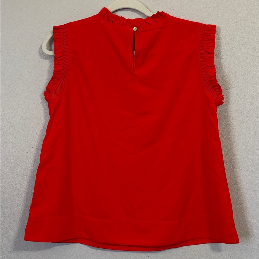 Red Ruffle Sleeve Top - Picture 2 of 2